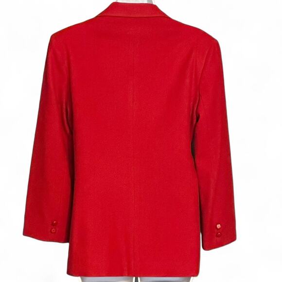 Vintage 80s Kensington Square Red Wool Blazer Sz 9/10 Oversized Boyfriend Career - Picture 8 of 10